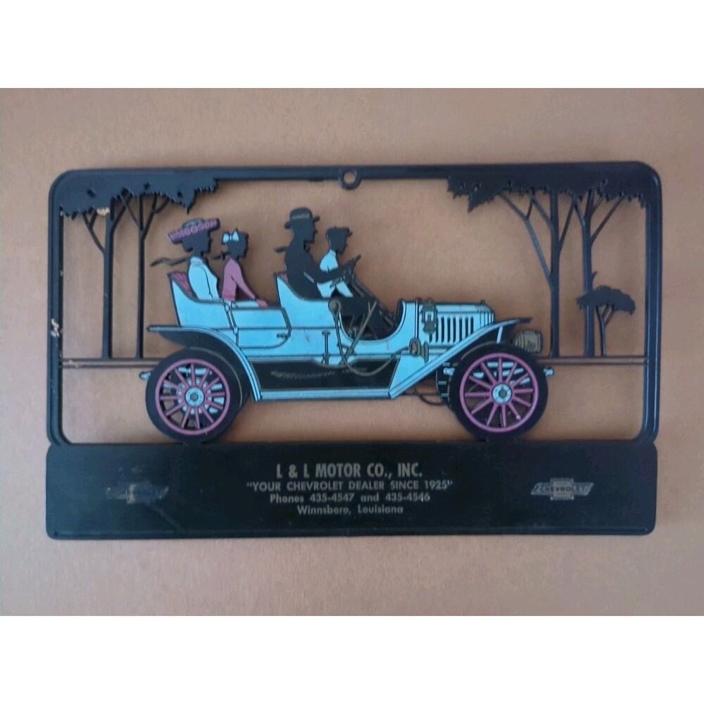 Vintage L&L Motor Co Inc Chevrolet Dealer Vernon Co Advertising Plate 1960s